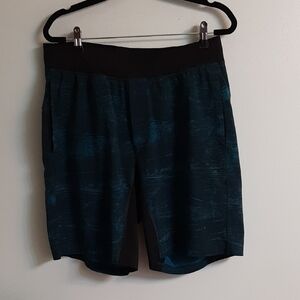 lululemon athletica Black and Blue/teal Athletic Shorts